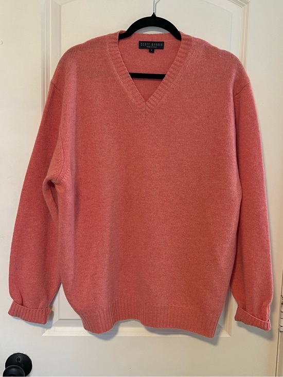 Scott Barber Other - Scott Barber Made in Italy 100% Merino Wool Salmon V-Neck Sweater- Flawed